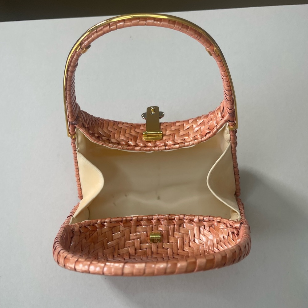 Vintage Danilo Italy Straw Intrecciato Woven Wicker Handbag - Picture 7 of 10